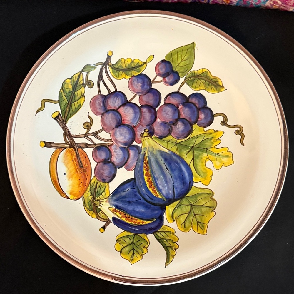 Vintage Hand Painted Italian Ceramic Platter 14” Cost Plus World Market 90’s